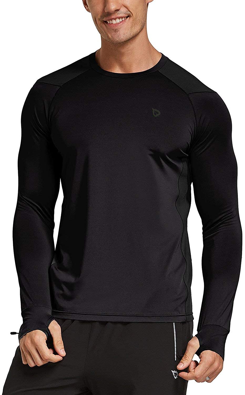 BALEAF Mens Athletic Long Sleeve Running Shirts Thumbholes Lightweight Workout T-Shirt Quick Dry Tops
