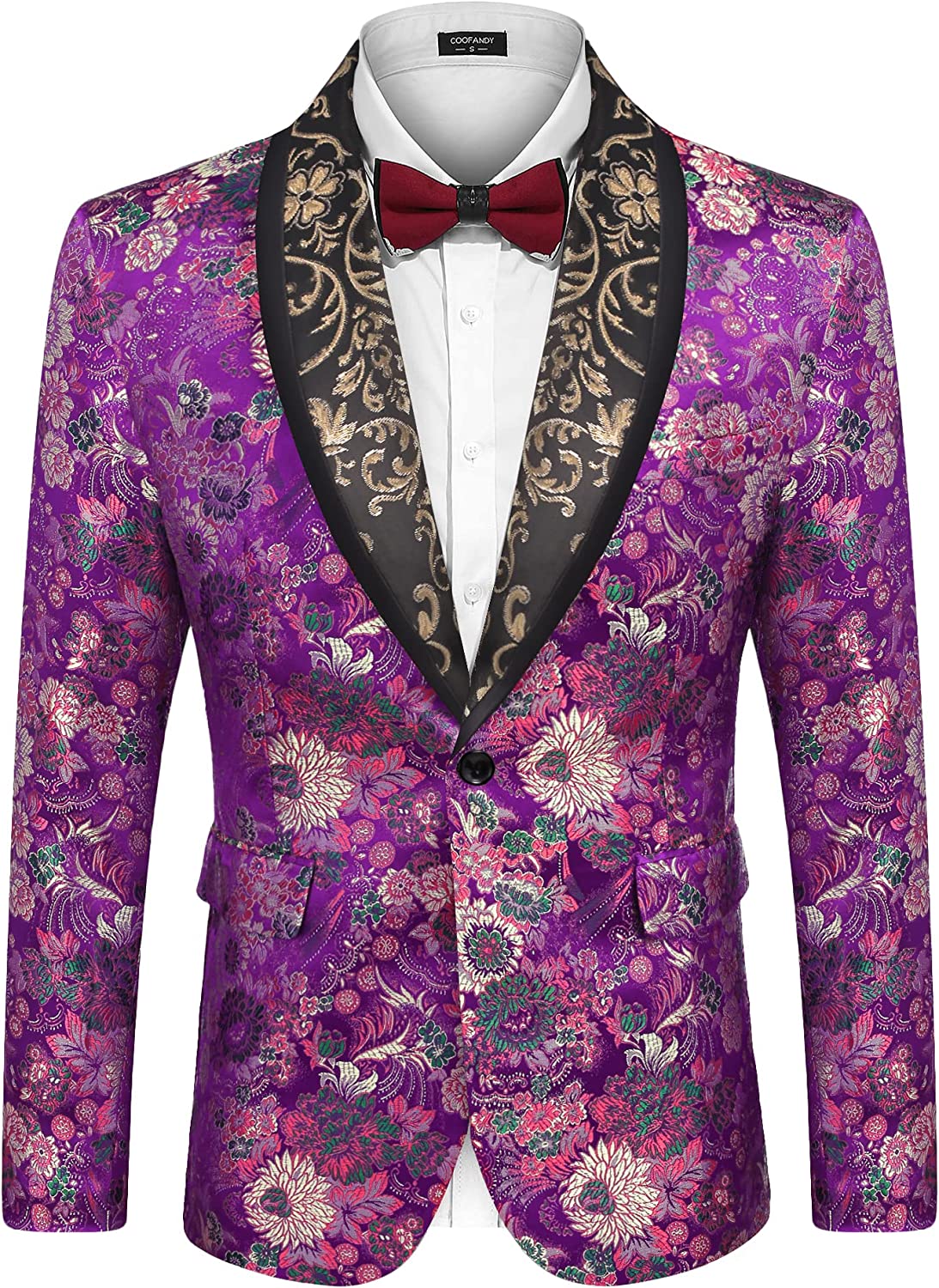 Mens Diamond Sequins Floral Tuxedo Jackets Slim Fit Dinner Suit 2 Piece  Performance Prom Wedding Groom Host Blazer (Red,Large) at Amazon Men's  Clothing store