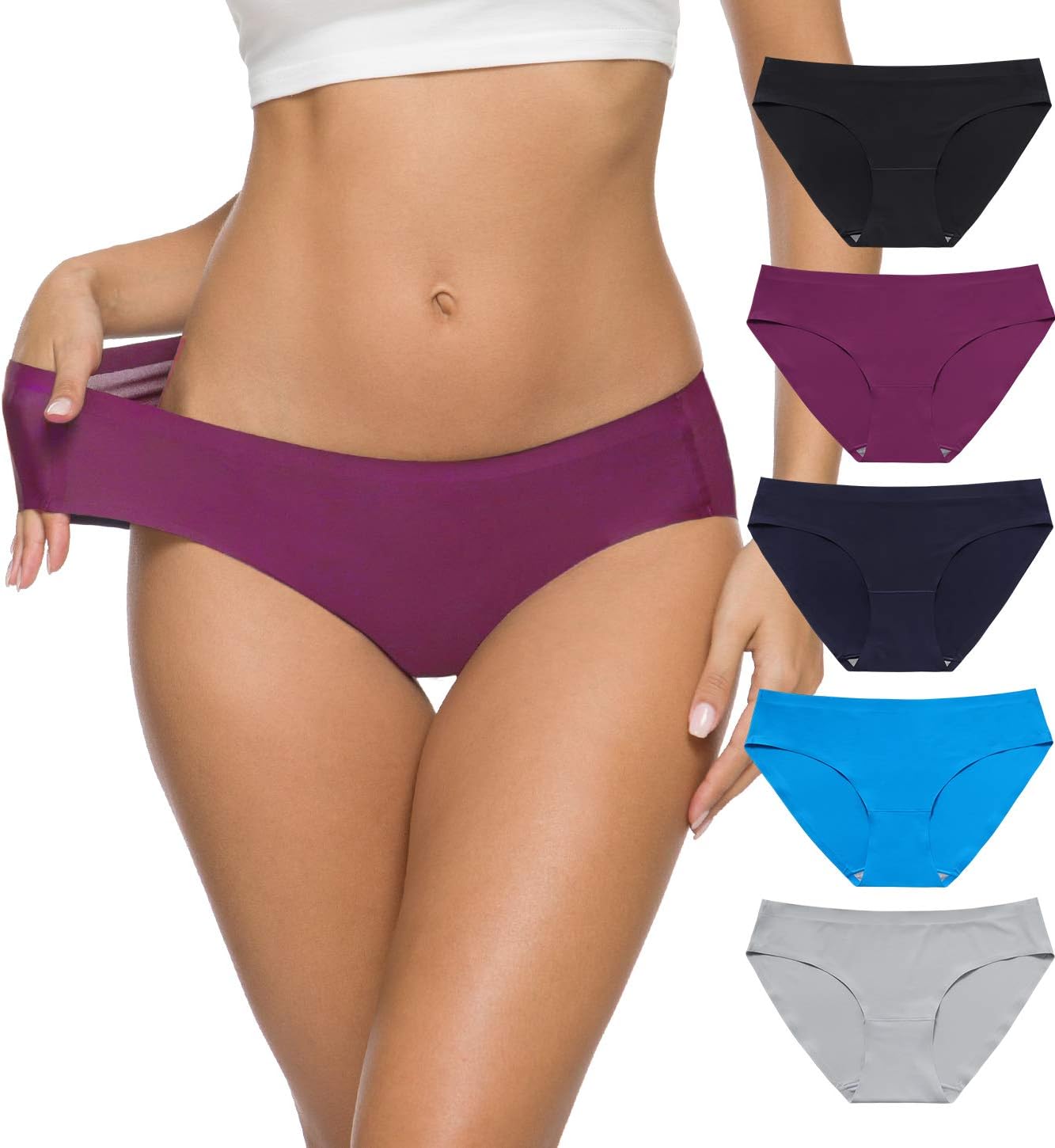 Wealurre Seamless Underwear for Women No Show Panties Soft Stretch