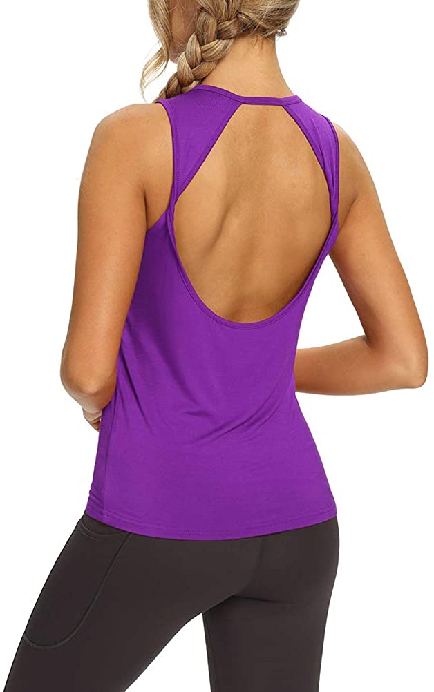 Mippo Workout Tank Tops for Women Yoga Tops Athletic Muscle Tank Gym Sports Shirts 