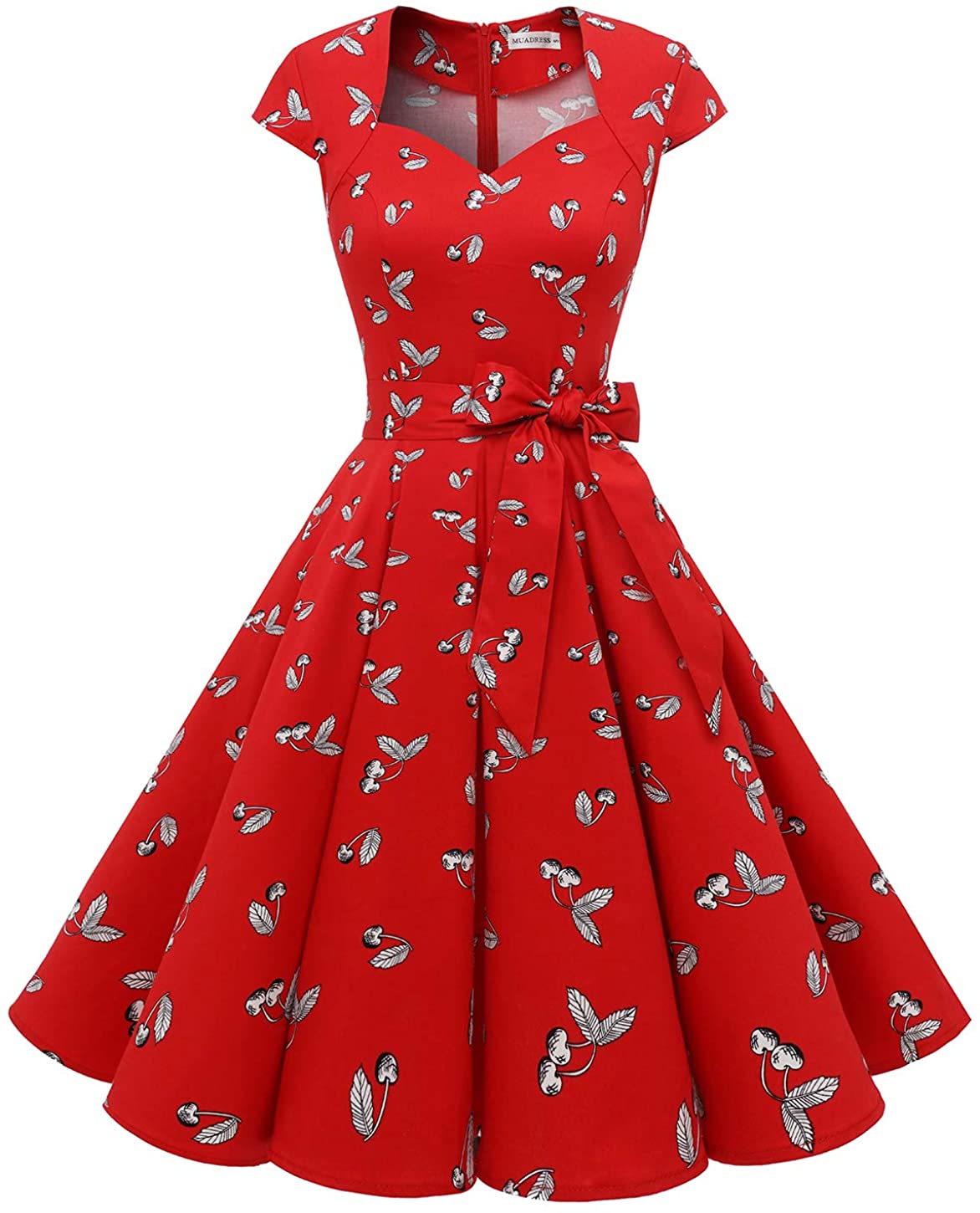 MuaDress - Vestito da Donna, Stile Vintage Anni '50, al Ginocchio, Tinta  Unita, Rockabilly Swing, Prezzi e Offerte