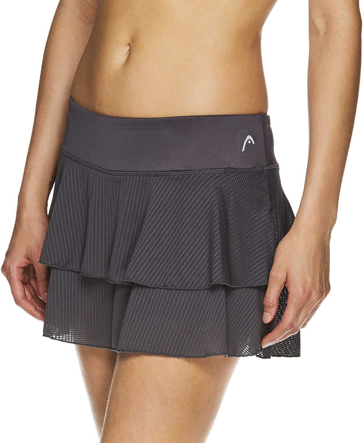 HEAD Womens Athletic Tennis Skort Medium Pleated Quietshade Heather Grey Performance Training & Running Skirt