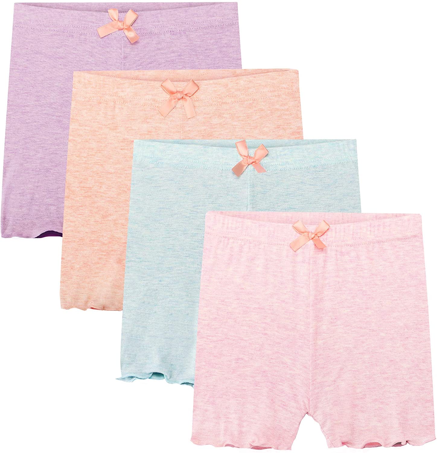 Auranso Girls Bike Shorts 4 Pack Girl’s Breathable and Safety Dance Shorts 3-10T