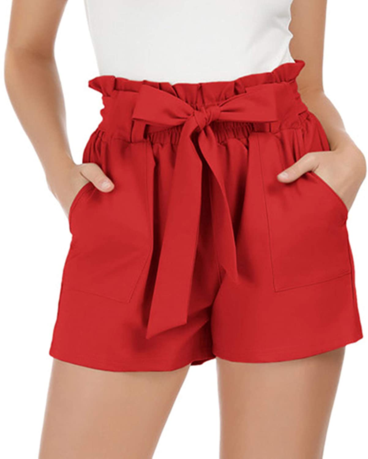 GRACE KARIN Women Bowknot Tie Waist Summer Casual Shorts with Pockets | eBay