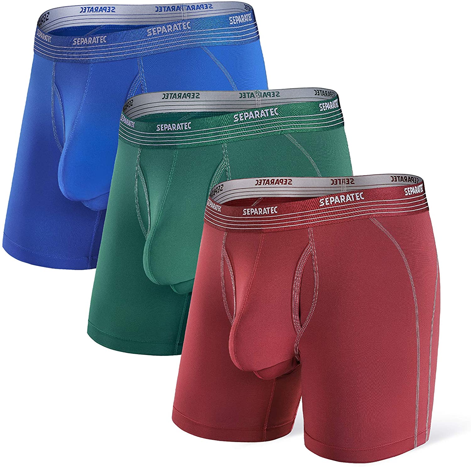 Separatec Men's Dual Pouch Underwear Lightweight Sport Quick Dry  Performance Box