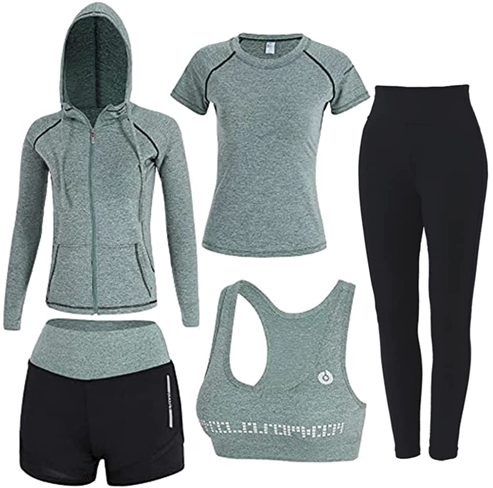 Inmarces Workout Sets for Women 5 PCS Yoga Outfits Activewear Tracksuit  Sets : : Clothing, Shoes & Accessories