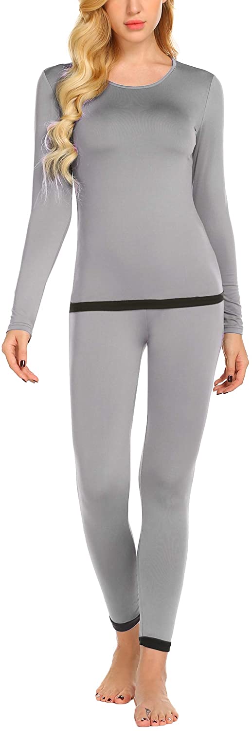 Ekouaer Womens Thermal Underwear Sets Micro Fleece Lined Long Johns Base Layer Thermals 2 Pieces Set 