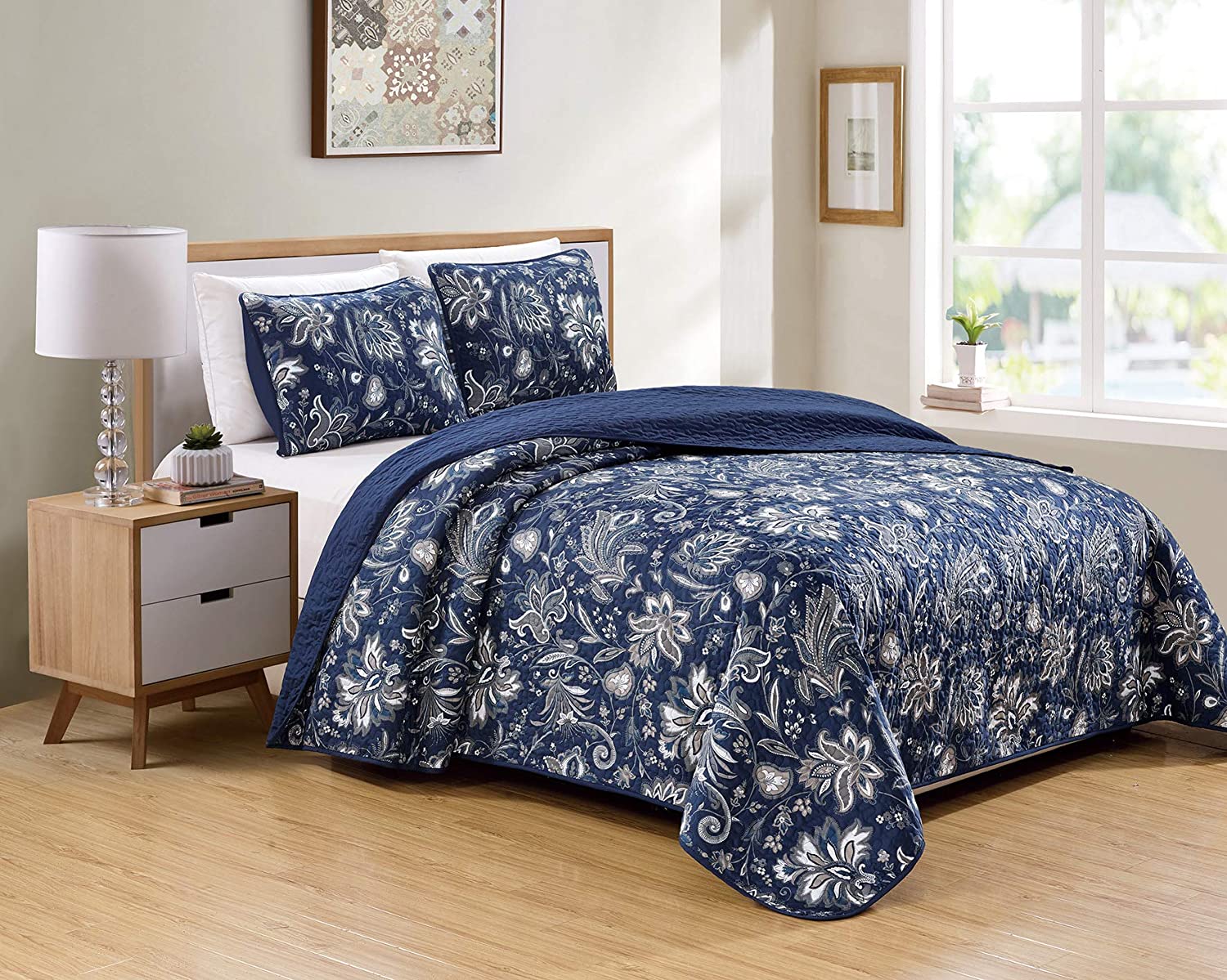 Details about   Luxury Home Collection 5 Piece Daybed Quilted Reversible Coverlet Bedspread Set