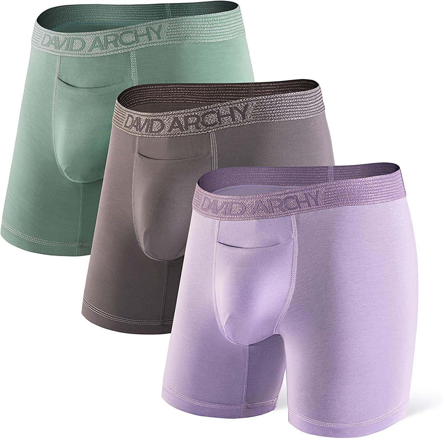  DAVID ARCHY Men's 3 Pack Soft Cotton-Modal Blend