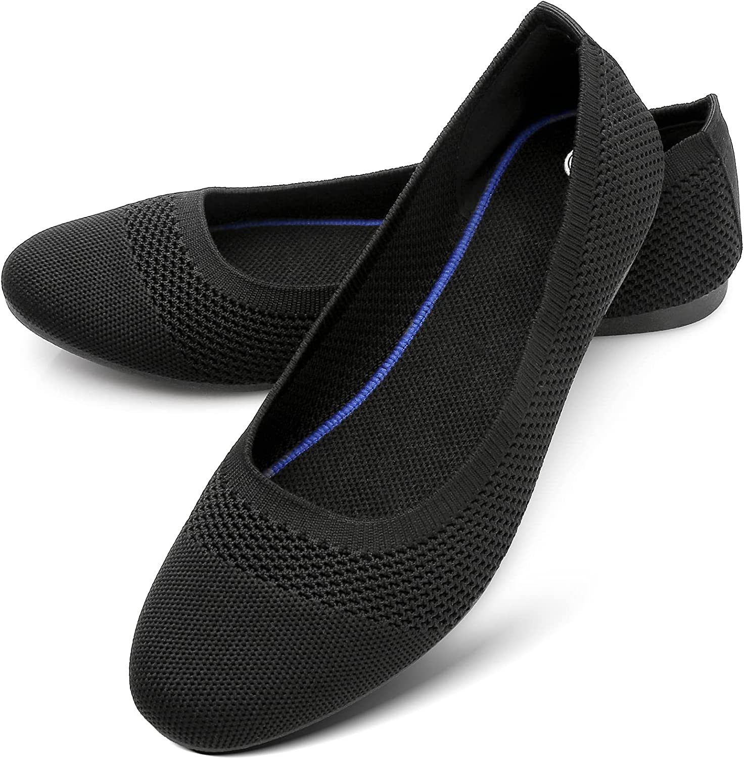 Rominz Women's Flats Shoes Round Toe Flats Black Flats Shoes Women