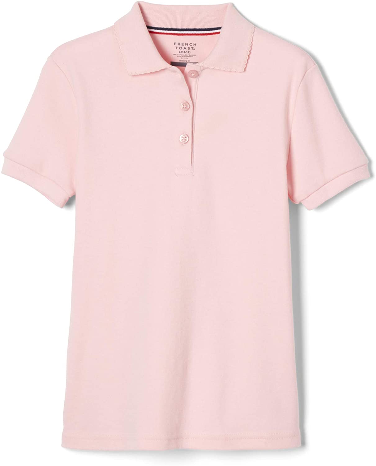 Standard & Plus French Toast Girls' Short Sleeve Picot Collar Polo Shirt 
