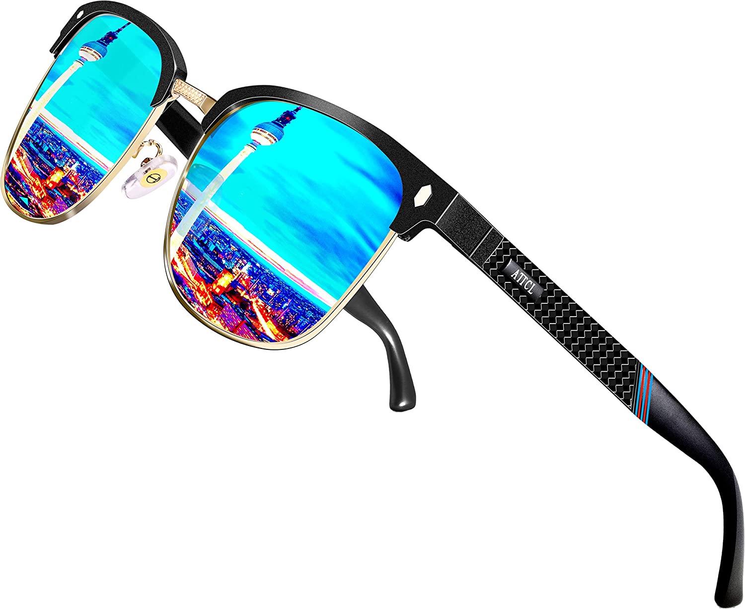 ATTCL Men's Driving Polarized Sunglasses Al-Mg Metal Frame Ultra Light 
