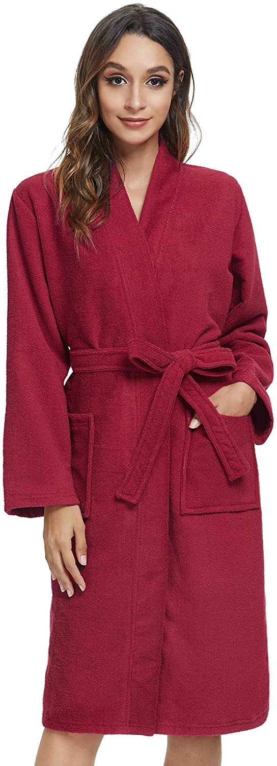 Vislivin Womens Lightweight Bathrobe Soft Kimono Robes Terry Cloth