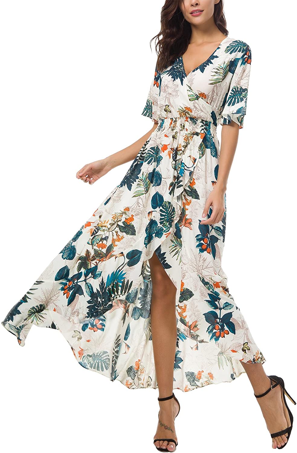 New Fashion Short Womens Print Dress For Tropical Parties