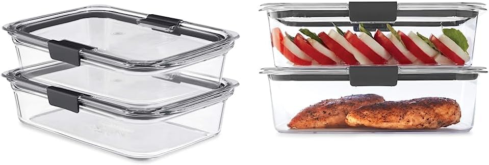 Rubbermaid Brilliance Glass Storage 3.2-Cup Food Containers with Lids, BPA  Free