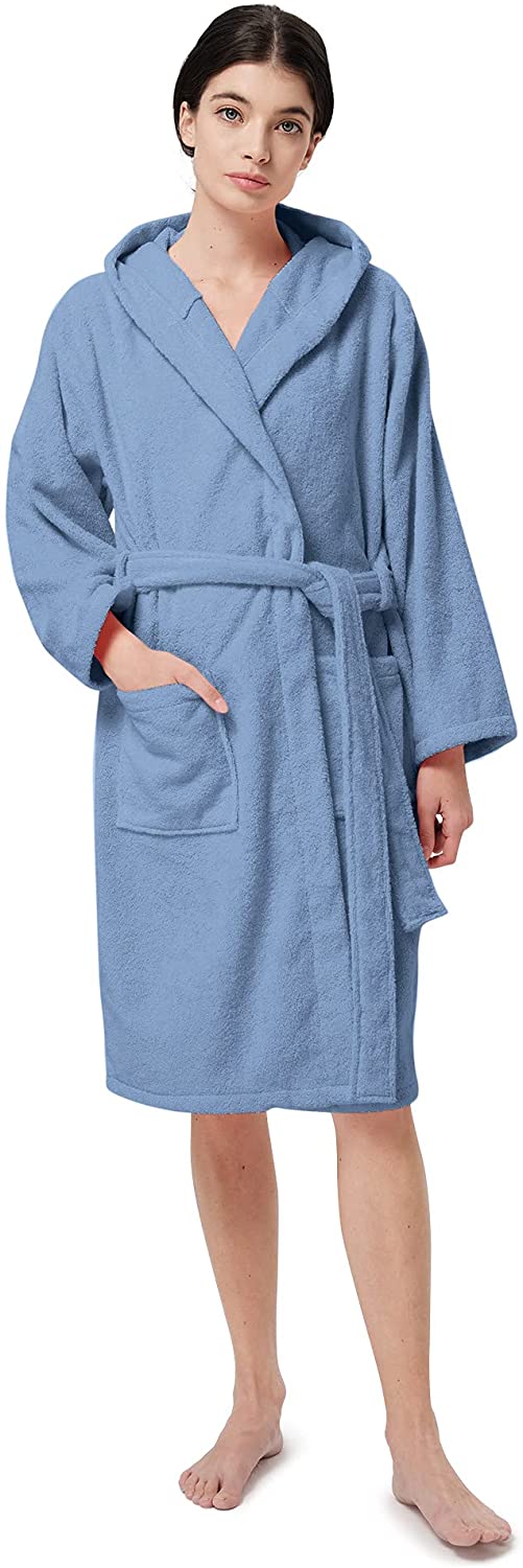 thumbnail 7  - SIORO Women&#039;s Hooded Terry Cloth Classic Bathrobe Towel Knee Length Cotton Robe 