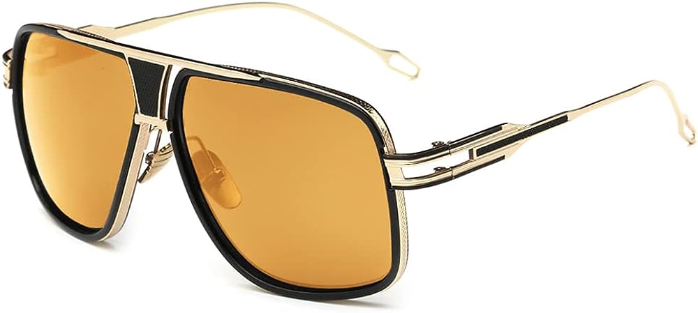 CREATURE UV Protected Pilot Gradient Metal Body Aviator Sunglasses for Men and Women (GOLDEN BLACK)