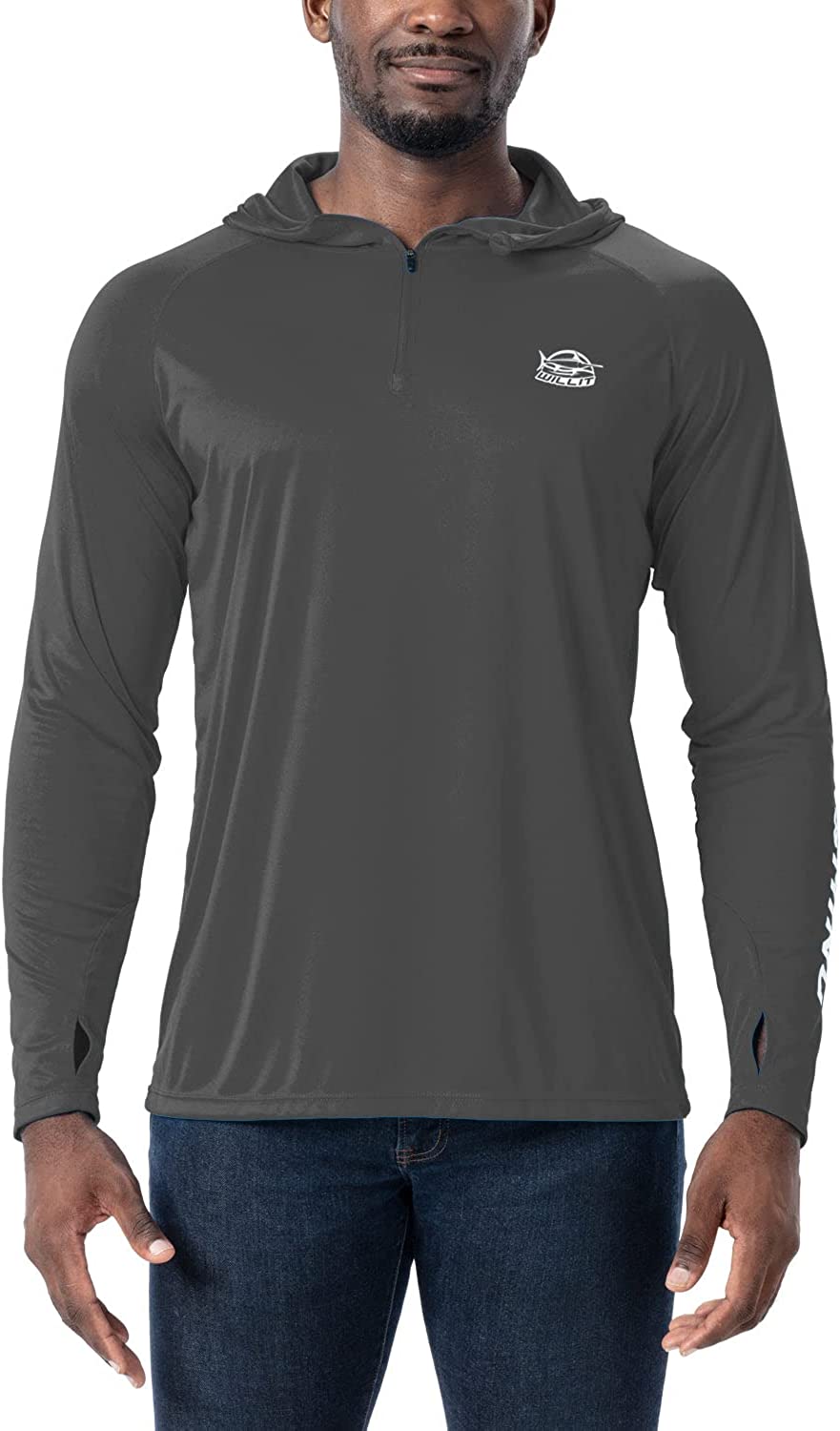 Willit Men's Sun Shirts UPF 50+ Protection Hoodie Rash Guard Shirt SPF UV Shirt Long Sleeve Fishing Outdoor Lightweight