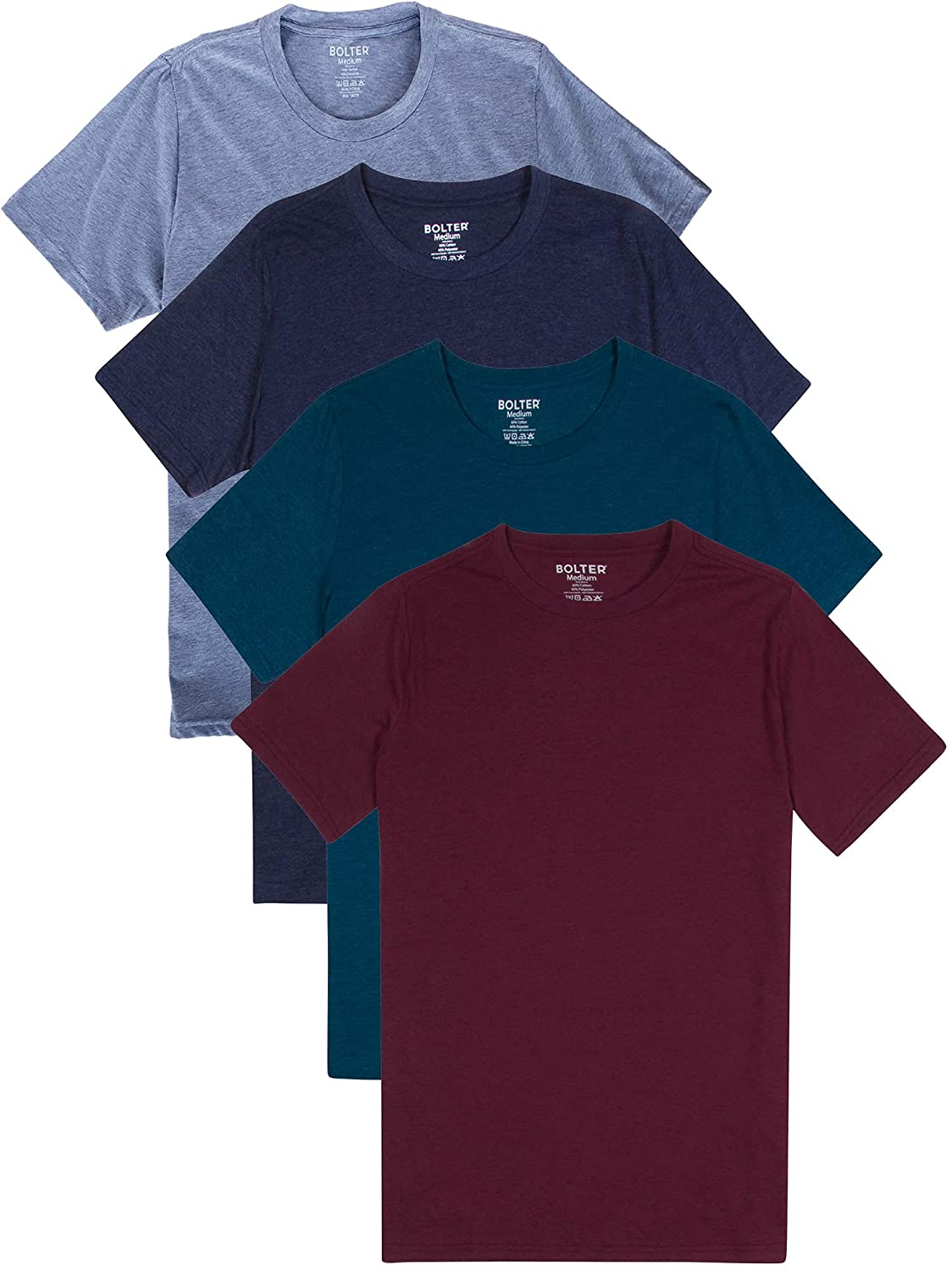 Bolter 4 Pack Mens Everyday Cotton Blend Short Sleeve T-Shirt