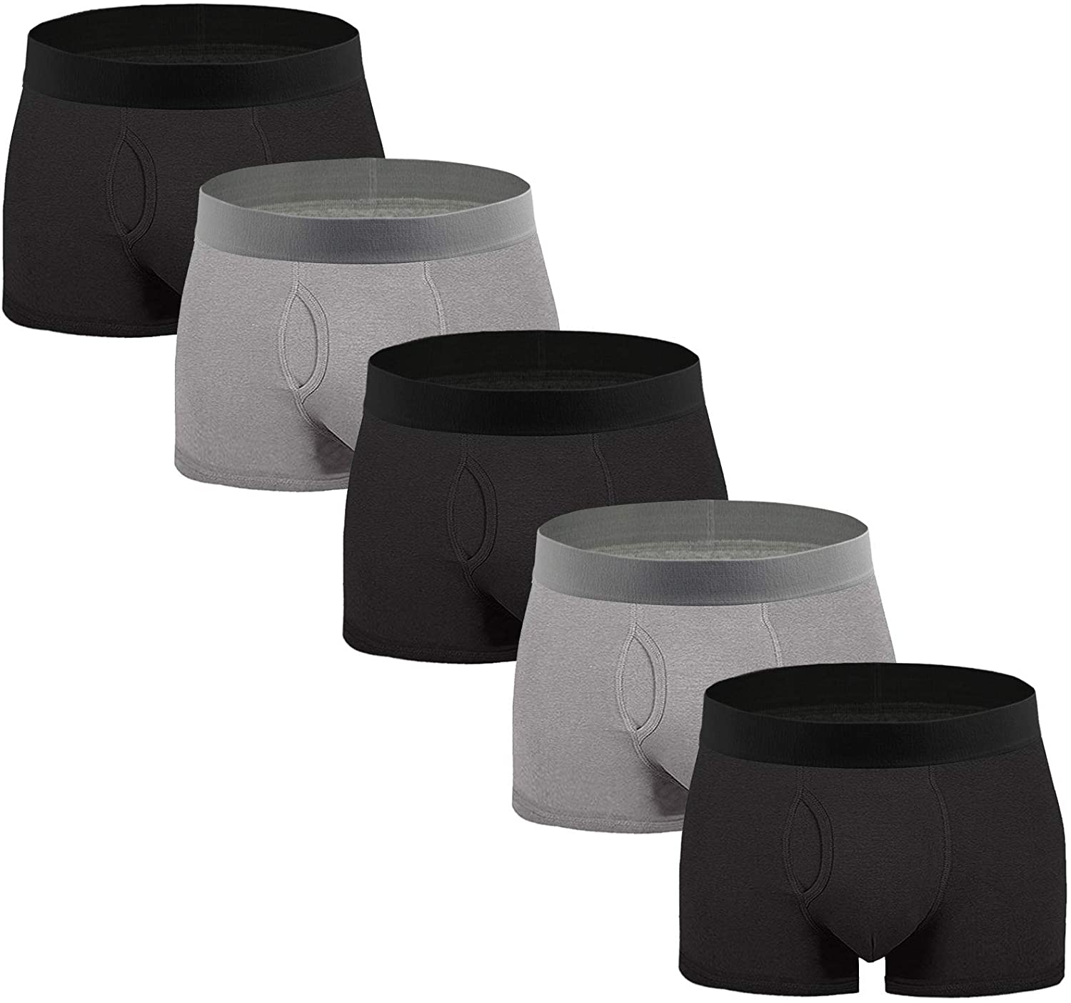 Aserlin Men's Underwear Boxer Briefs 5 Pack Cotton No Ride-up