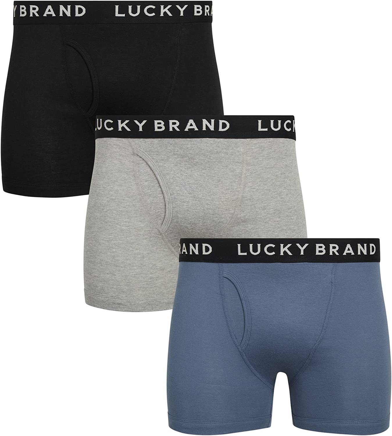Lucky Brand Men's Cotton Boxer Briefs Underwear with Functional Fly (3  Pack) : : Clothing, Shoes & Accessories