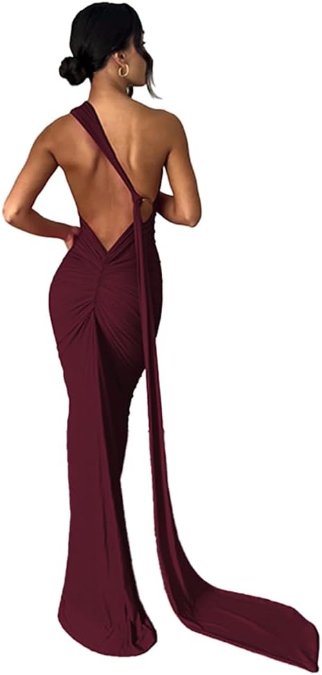Women Sexy Backless Dress Bodycon Sleeveless Open Back Maxi Dress Going Out  Elegant Party Cocktail Long Dress