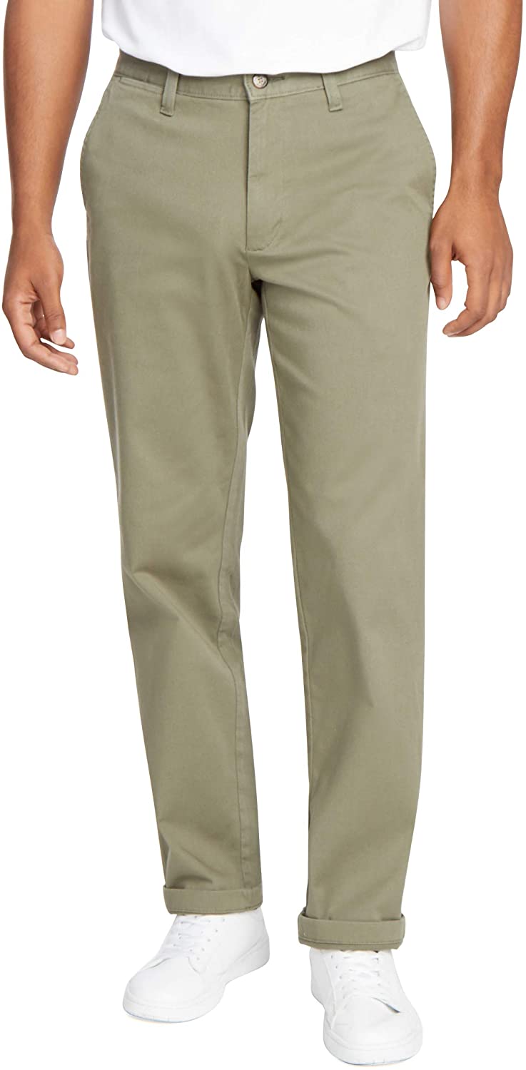 Nautica Men's Classic Fit Flat Front Stretch Solid Chino Deck Pant 