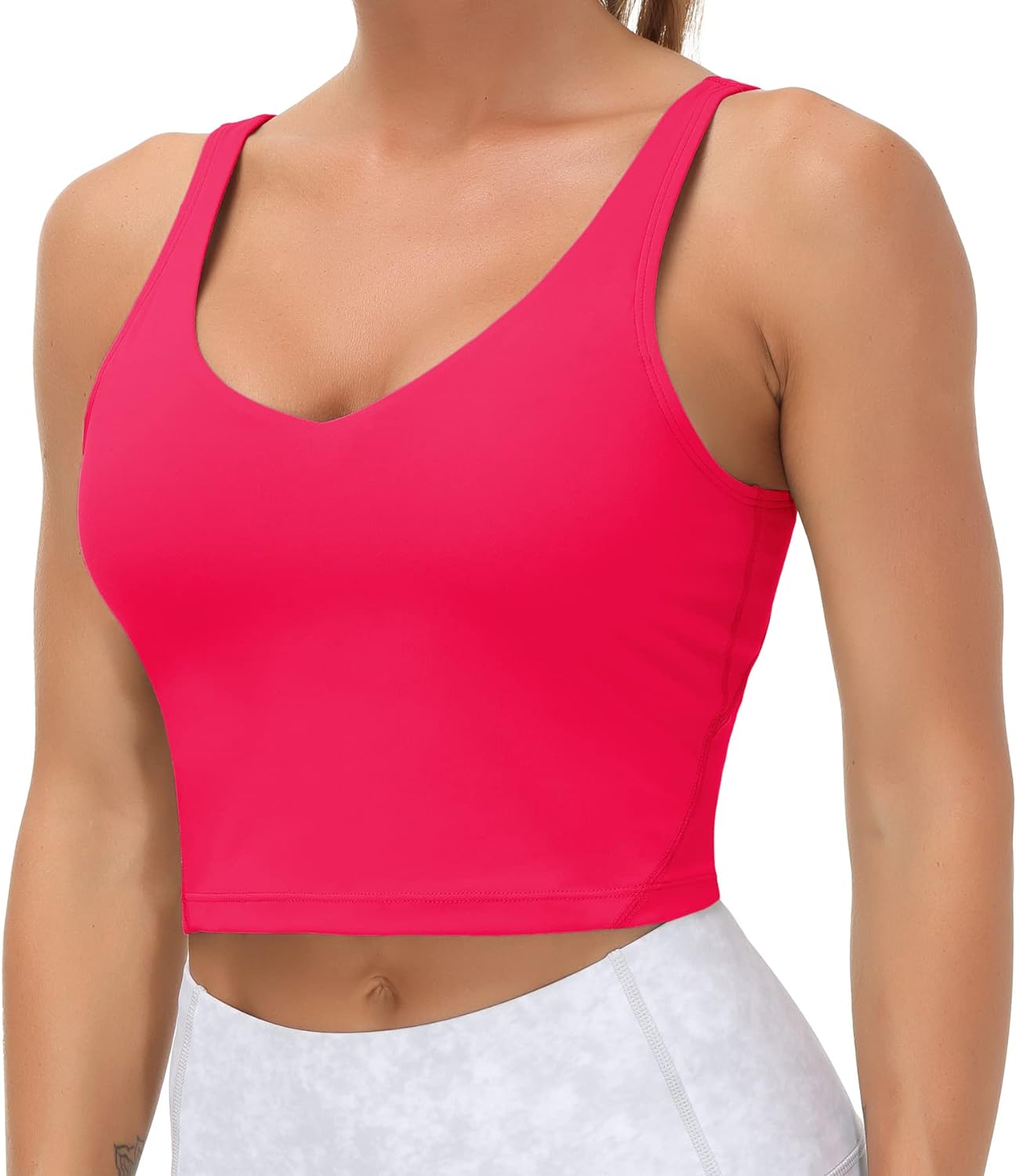 THE GYM PEOPLE Womens' Sports Bra Longline Wirefree Padded with Medium  Support s