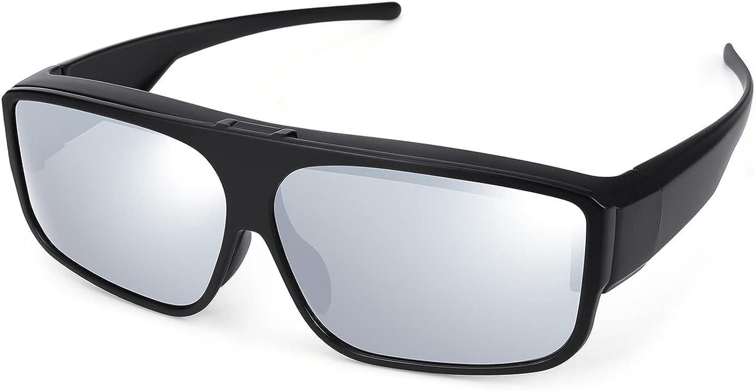 Br'Guras Fit Over Polarized Sunglasses Flip Up Lens for Men and