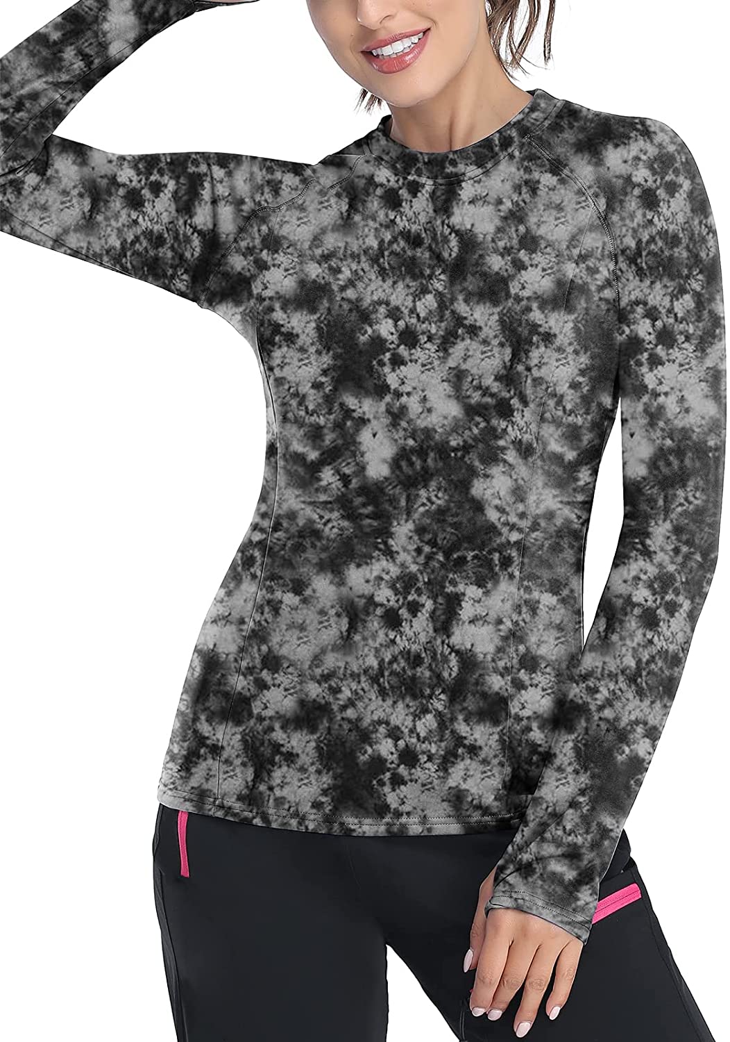 thumbnail 29  - Soneven Women Fleece Thermal Long Sleeve Running Shirt Workout Tops Moisture Wic