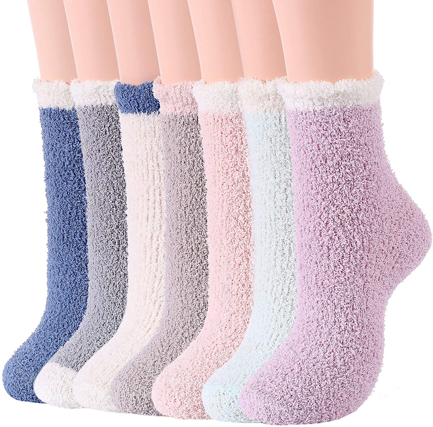 Zando Women Warm Super Soft Plush Slipper Sock Winter Fluffy Microfiber Crew  Soc | eBay