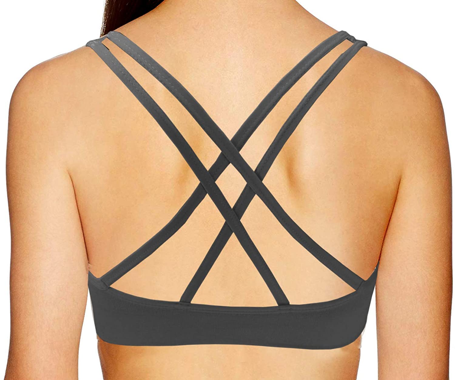 Akamc 3 Pack Womens Medium Support Cross Back Wirefree Removable Cups Yoga Spor Ebay 