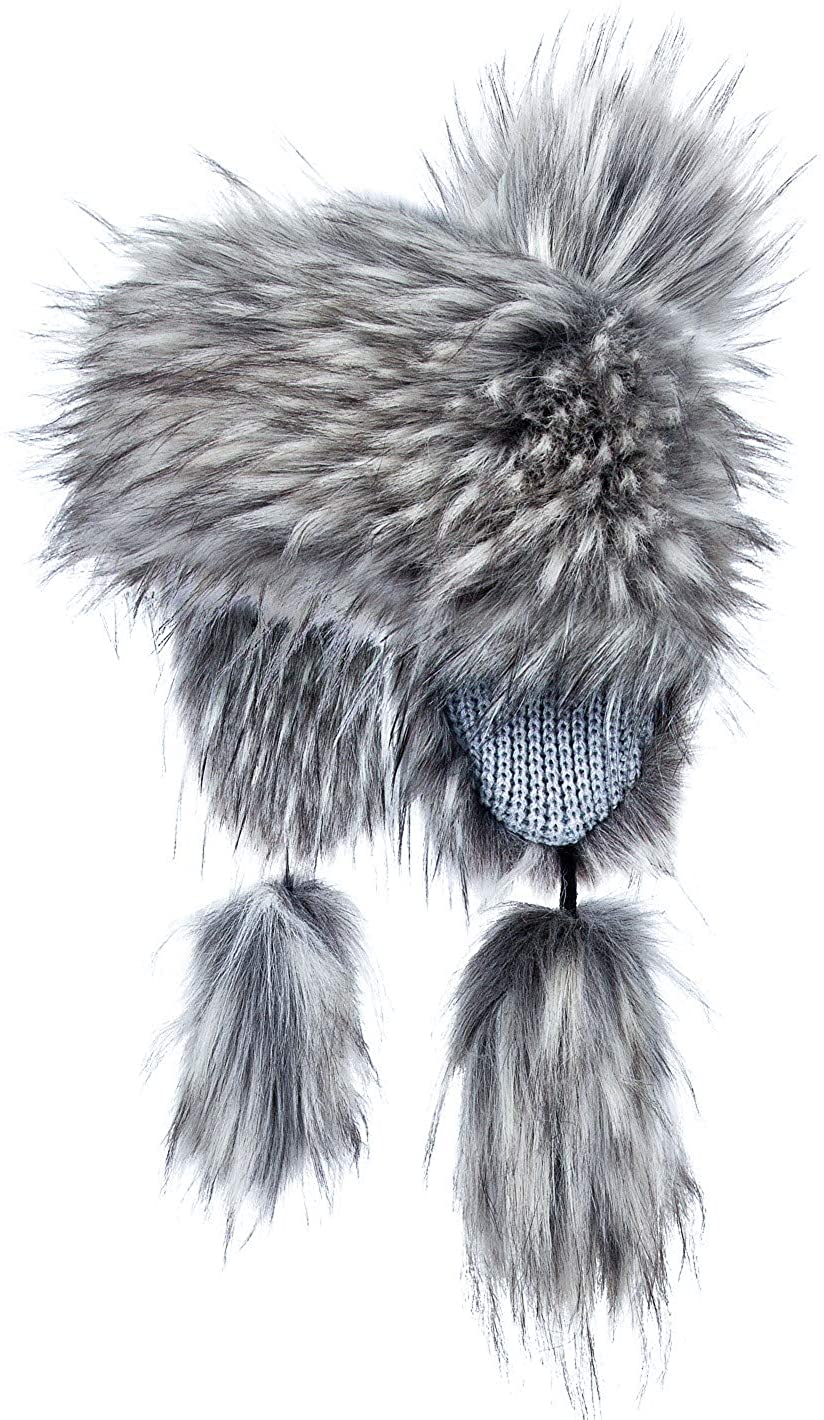 Fun Warm & Different Russian Fur Hat Futrzane Faux Fur Trapper Hat for Women 
