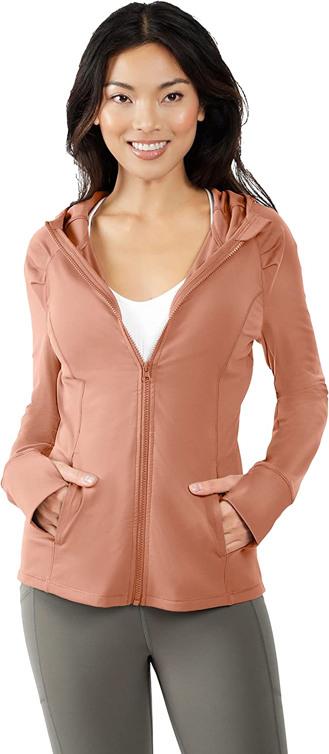 Yogalicious Womens Long Sleeve Full Zip Up Hoodie Jacket