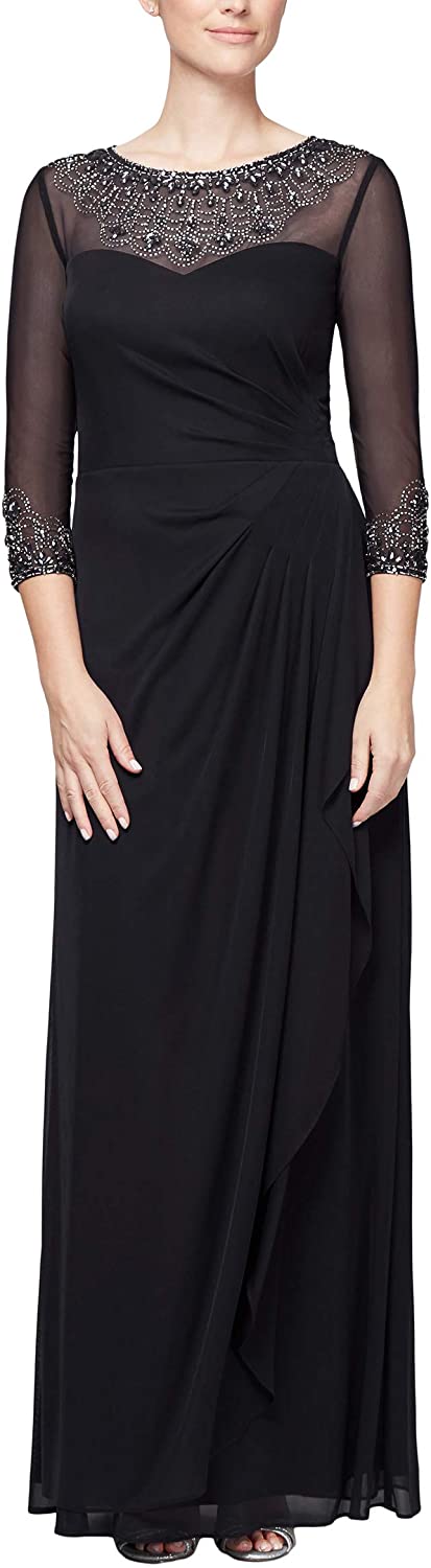 Alex Evenings Women s Long A line Sweetheart Neck Dress Petite