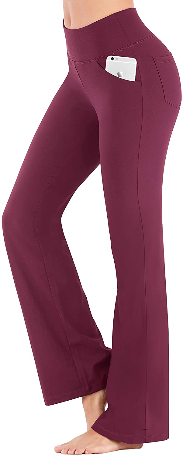 IUGA High Waisted Bootcut Yoga Pants With 4 Pockets - Gray / XS