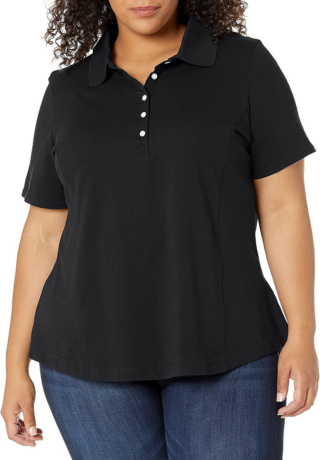 black polo shirt womens plus size