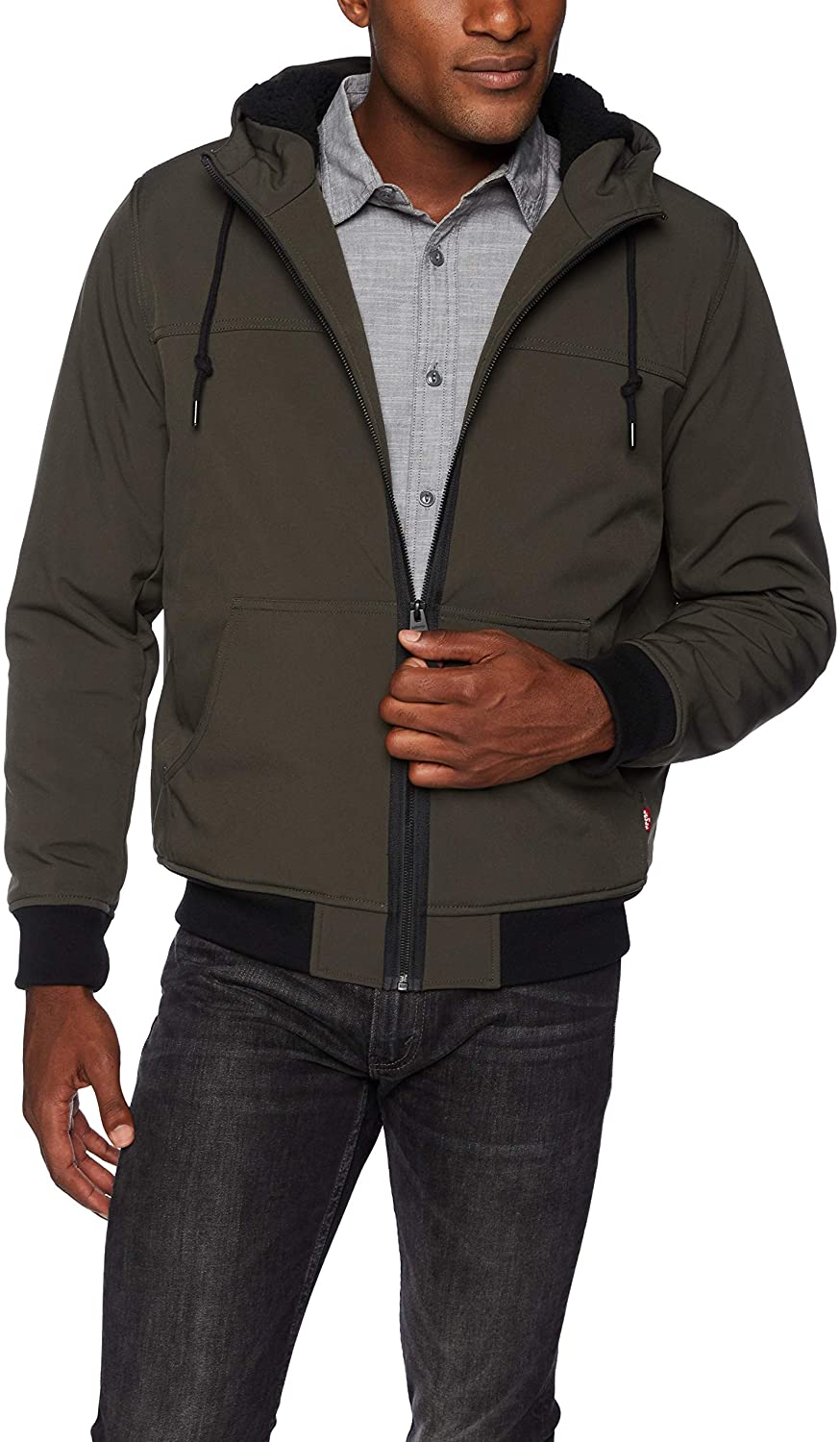 levi's hooded sherpa bomber jacket