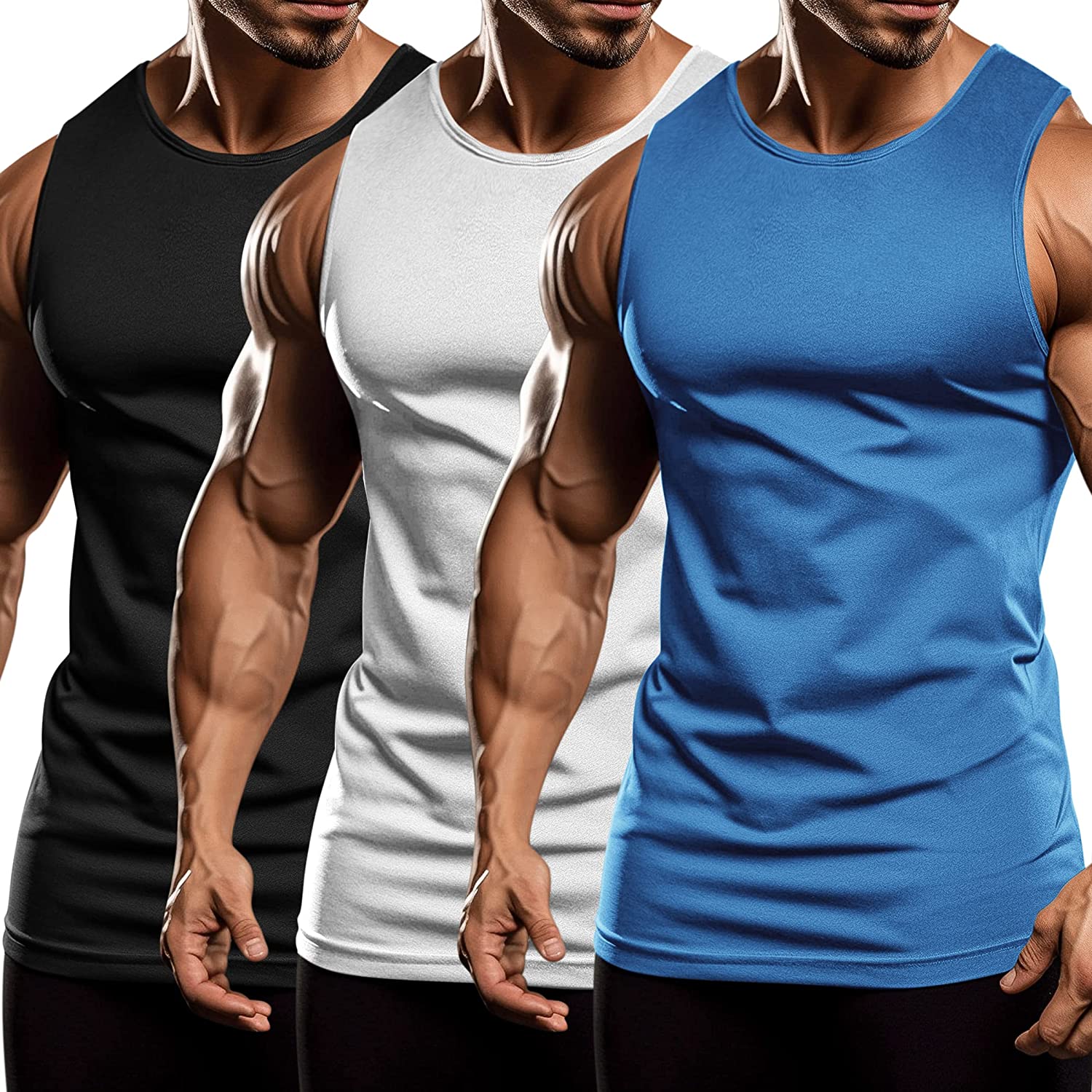  COOFANDY Men's 3 Pack Workout Tank Tops Sleeveless Gym