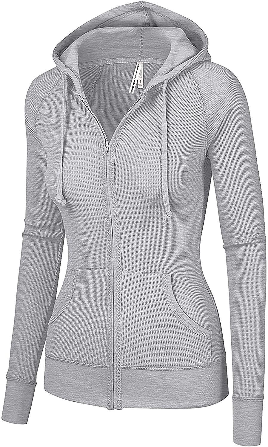 thumbnail 26  - OLLIE ARNES Women&#039;s Thermal Long Hoodie Zip Up Jacket Sweater Tops