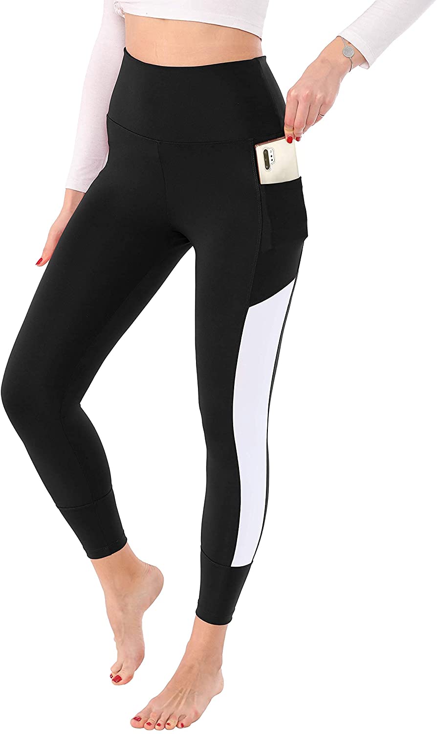 trilece Womens Leggings and Yoga Pants High Waisted with Pockets Tummy Control Athletic Soft Seamless for Workout Running 
