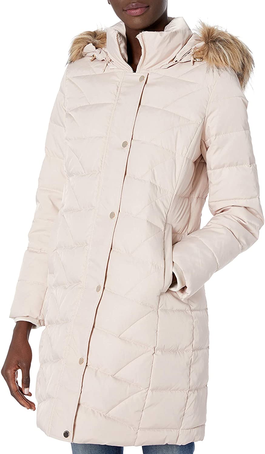 andrew marc medina faux fur trim hood puffer jacket