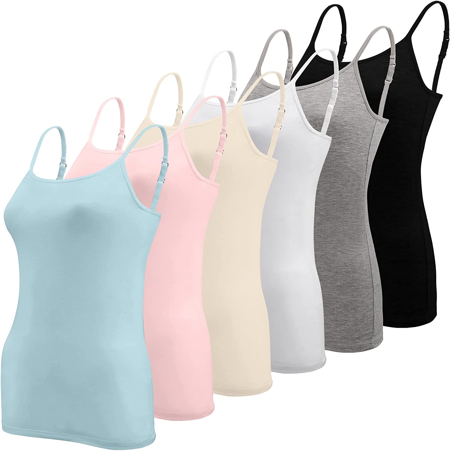 BQTQ 5 Pcs Basic Tank Tops for Women Sleeveless Camisole Undershirt Casual  Tank Tops for Women and Girl : : Clothing, Shoes & Accessories