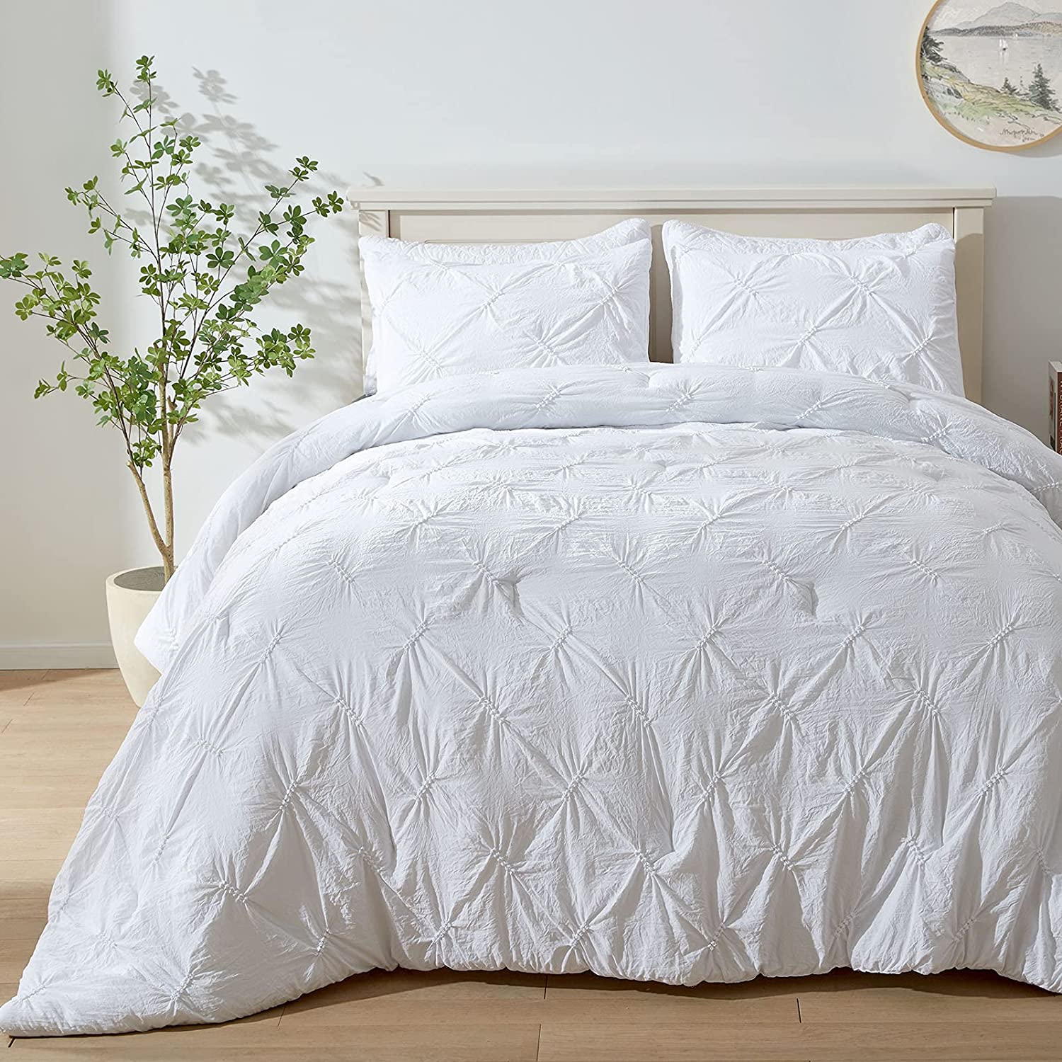 SEMECH Pinch Pleat King Comforter Set, Ultra-Soft Microfiber Bedding  Comforters