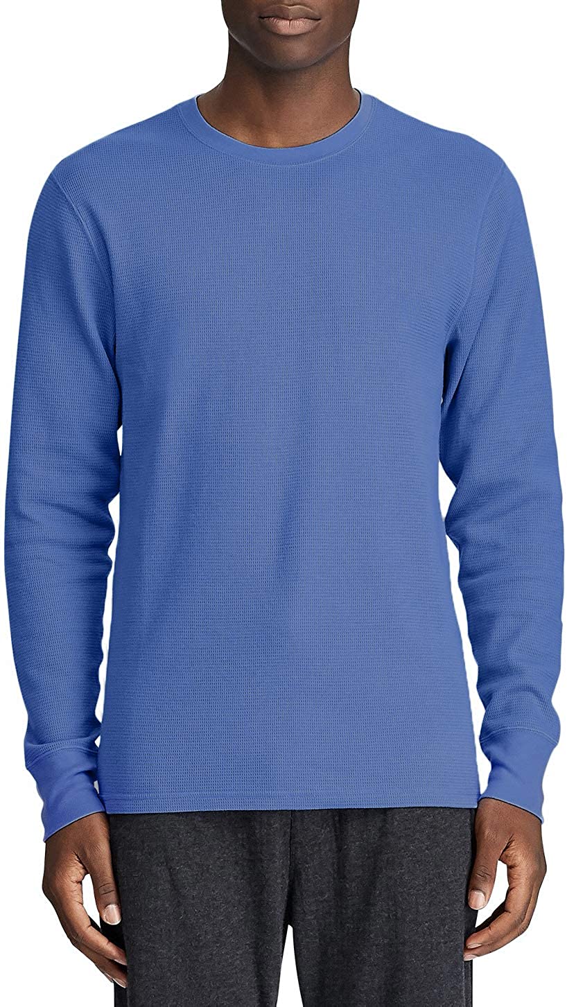 ToBeInStyle Men's Heavy or Medium Weight Premium Waffle Thermal Long Sleeve Crewneck Shirt 