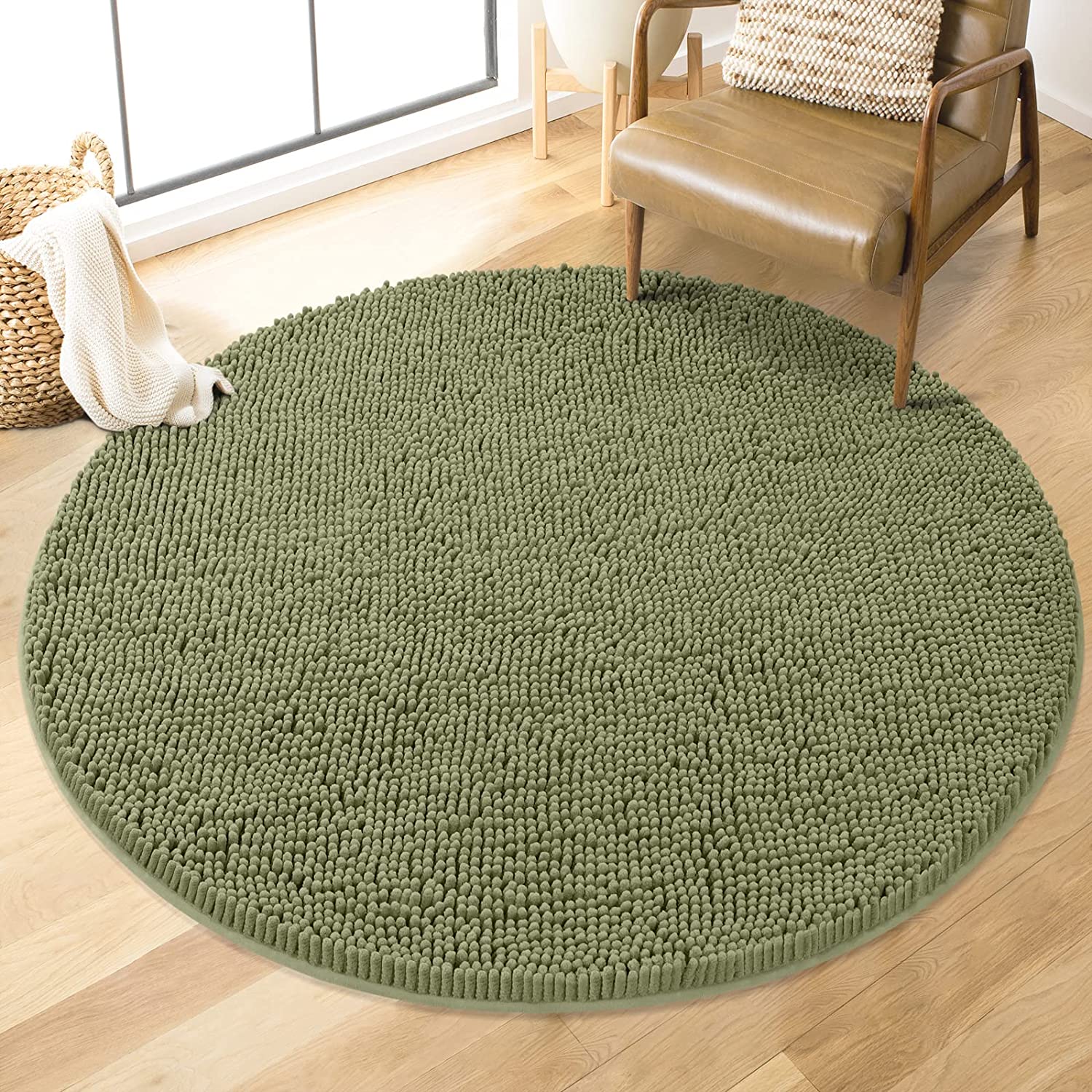 Buy MAYSHINE Round Bath Mat Non-Slip Chenille 3 Feet Shaggy Bathroom Rugs  Extra Soft and Absorbent Perfect Plush Carpet for Living Room Bedroom,  Machine Wash/Dry-Pink Online at desertcartKUWAIT