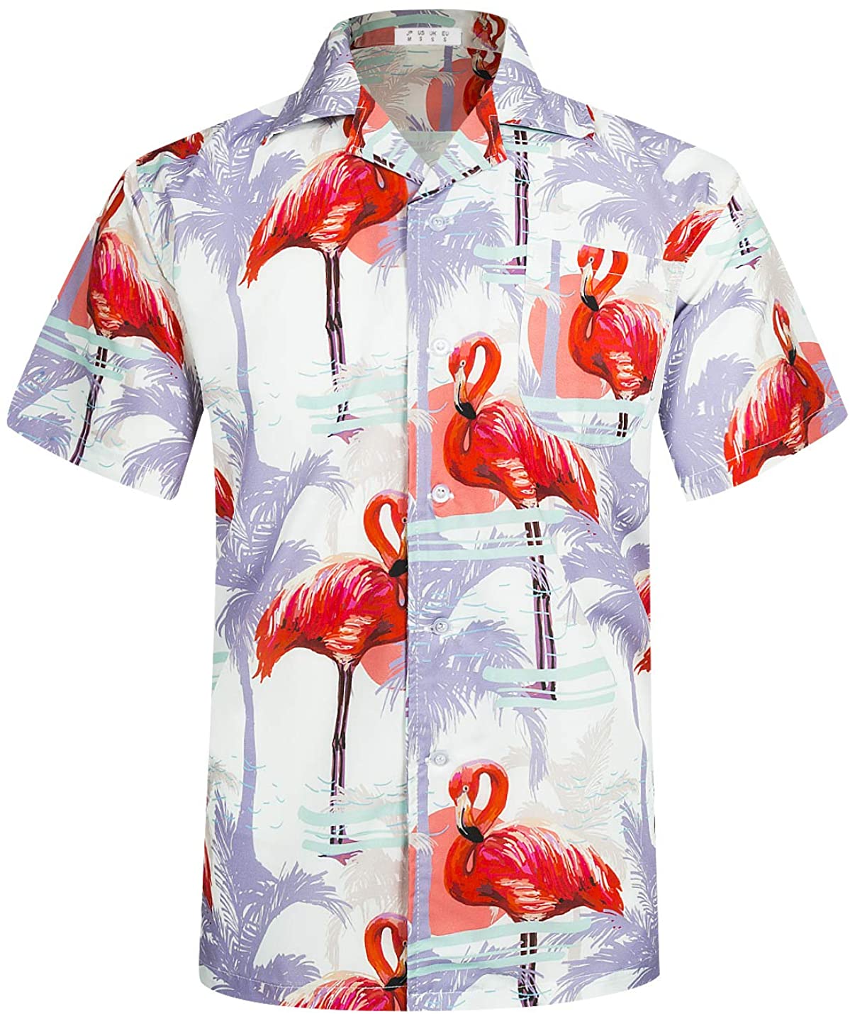 APTRO Men's Hawaiian Shirt 4 Way Stretch Short Sleeve Button Down ...