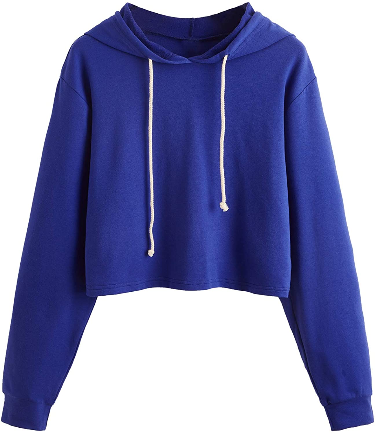 MAKEMECHIC Womens Casual Long Sleeve Color Block Crop Top Pullover Sweatshirt