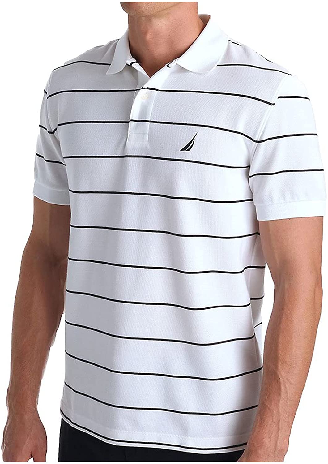 Nautica Men's Classic Fit Short Sleeve Performance Pique Polo Shirt, Bright  White, Small at  Men's Clothing store