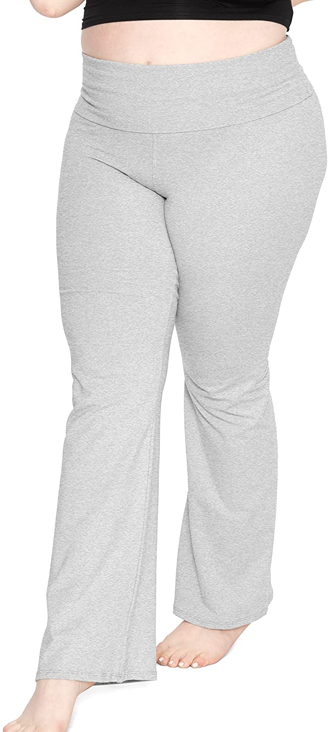  Stretch Is Comfort Womens Foldover Plus Size Yoga Pants Hot  Pink 3X